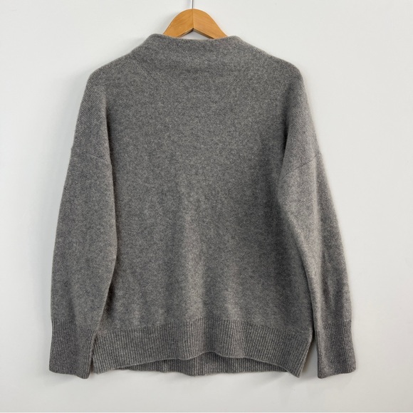 Vince Boiled Cashmere Funnel Neck Pullover Sweater Gray Size Medium - Picture 6 of 11